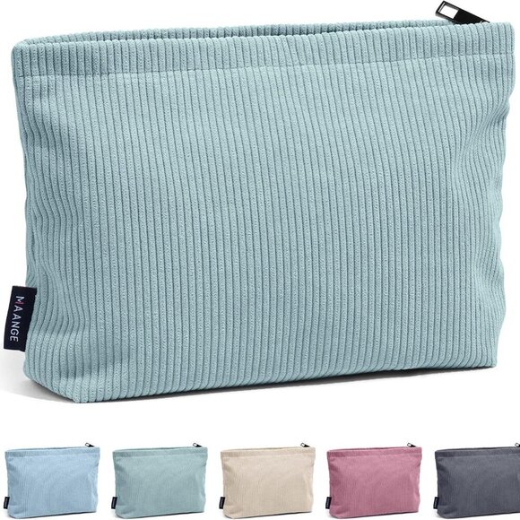 Small Makeup Bag For Purse, Travel Cosmetic Bag Makeup Pouch Corduroy Portable V - Picture 1 of 7